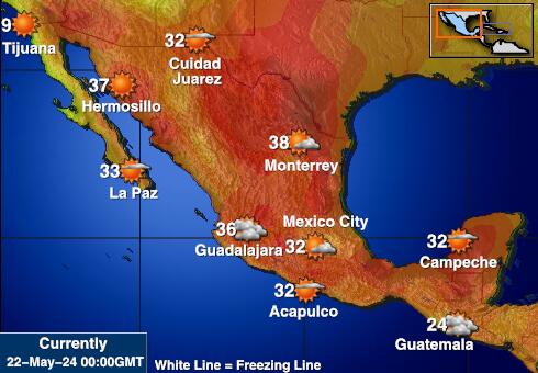 Mexico Mapa temperatura Tempo 