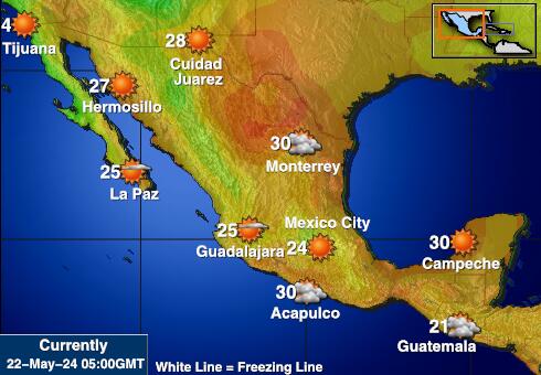 Mexico Vejret temperatur kort 