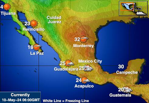 Mexico Vejret temperatur kort 