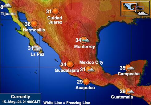 Мексико Временска прогноза, Температура, Карта 