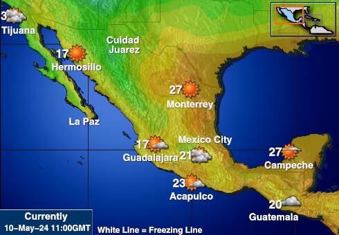 المكسيك خريطة درجة حرارة الطقس 