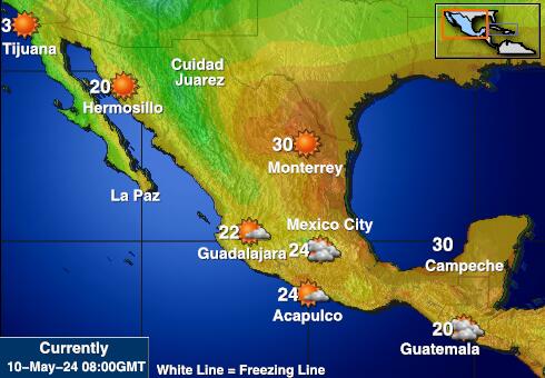 Mexiko Wetter Temperaturkarte 