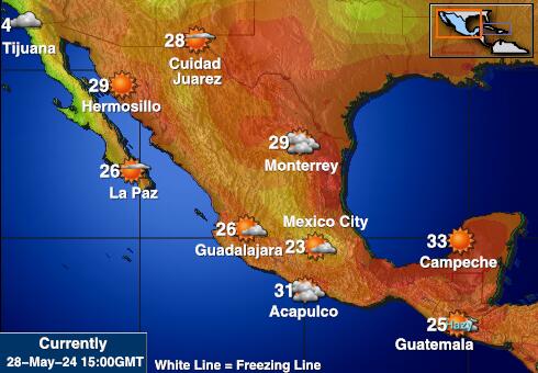 Mexique Carte des températures de Météo 