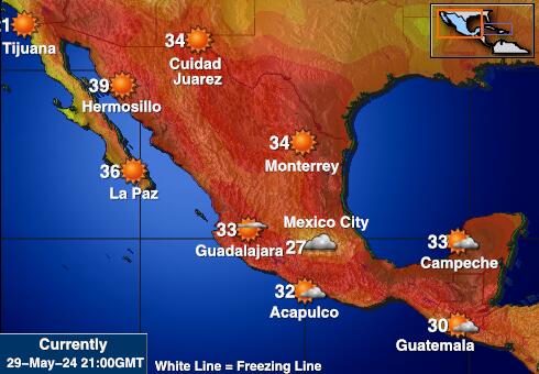 Μεξικό Θερμοκρασία Καιρός χάρτη 