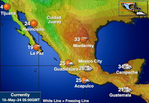 Мексика Карта температури погоди 