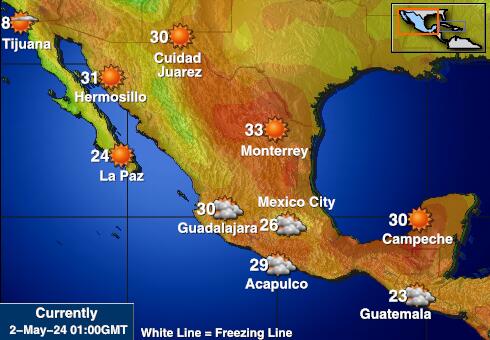 Мексико Температурна карта за времето 