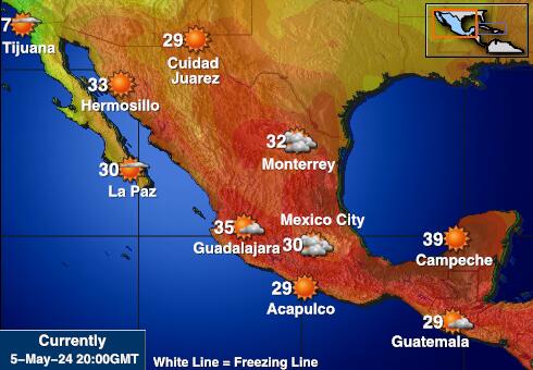 Мексика Карта погоды Температура 