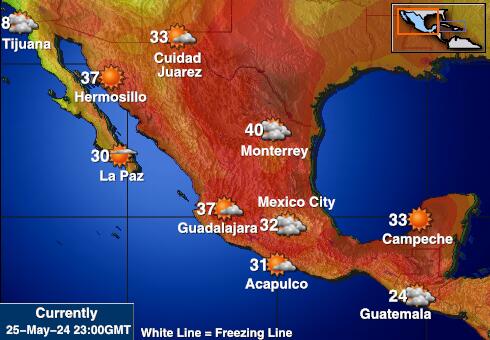 Mexico Bản đồ nhiệt độ thời tiết 