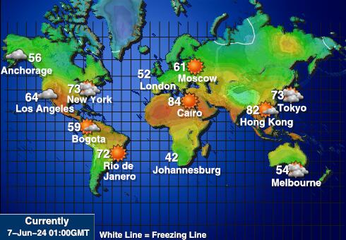 مائکرونیزیا موسم درجہ حرارت کا نقشہ 