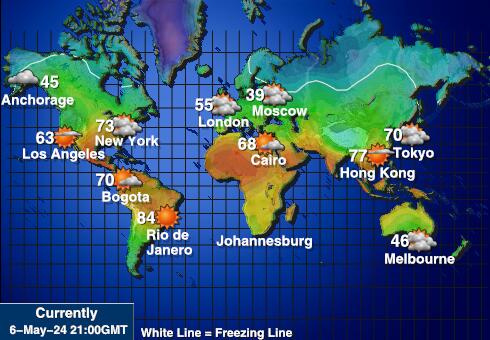 Микронезия Температурна карта за времето 