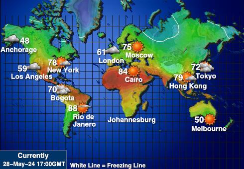 Micronesia Peta suhu cuaca 