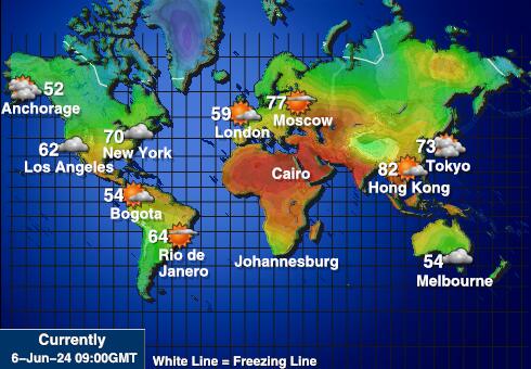 Micronesia Mapa de temperatura Tiempo 