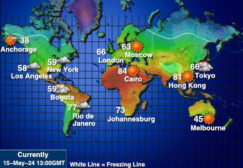 Mikronesien Wetter Temperaturkarte 