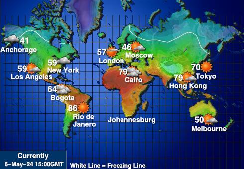 Mikronezija Vremenska prognoza, Temperatura, karta 