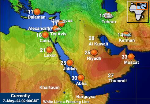 Timur Tengah Peta Suhu Cuaca 
