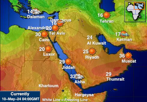 Medio Oriente Temperatura meteorologica 