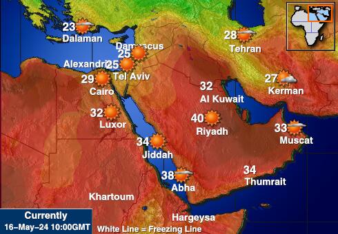 中東 天気温度マップ 