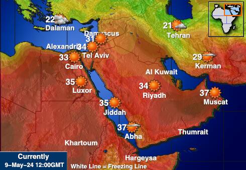 Orientul Mijlociu Weather Temperature Map 