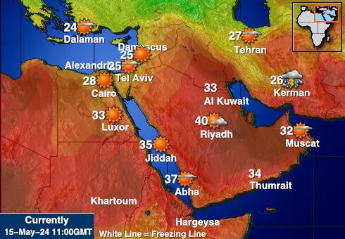 Timur Tengah Peta Suhu Cuaca 