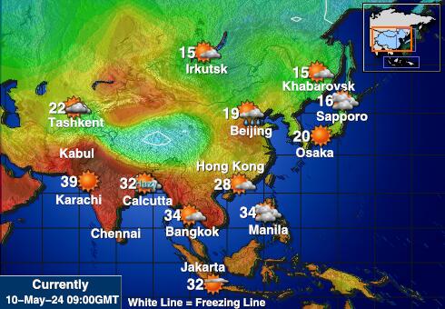 Midway saared Ilm temperatuur kaart 