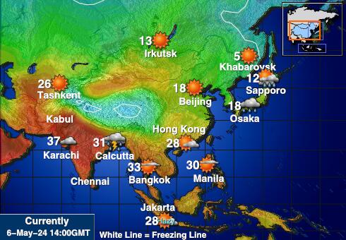 Midway-eilanden Weer temperatuur kaart 