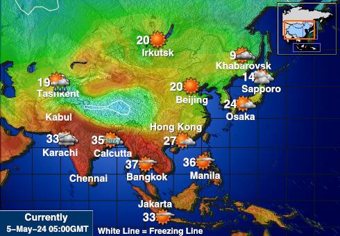 Midway Islands Mapa počasí teplota 