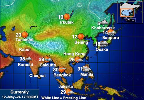 Мидуэй Карта погоды Температура 