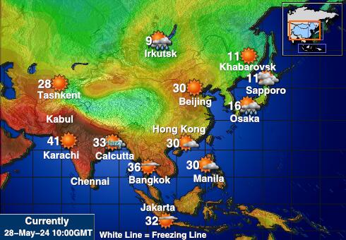 Islas Midway Mapa de temperatura Tiempo 