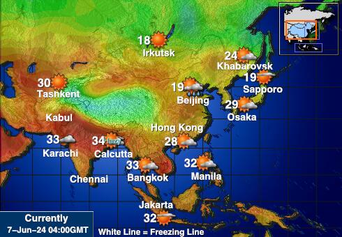 Midway Islands Mapa počasí teplota 