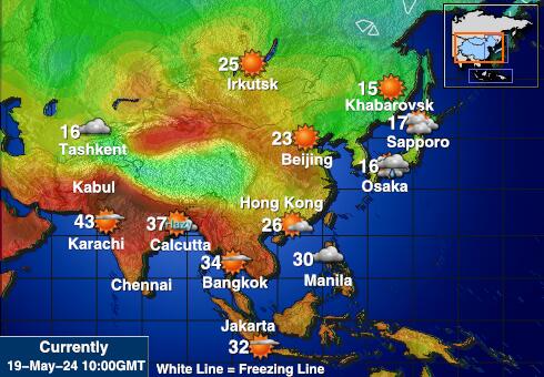 Midway Νησιά Θερμοκρασία Καιρός χάρτη 