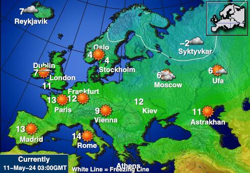Moldavsko Mapa počasí teplota 