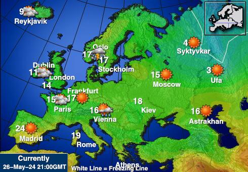 Moldova Ilm temperatuur kaart 