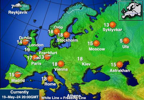 Moldavija Vremenska prognoza, Temperatura, karta 