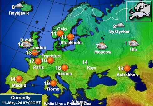 Молдавија Временска прогноза, Температура, Карта 