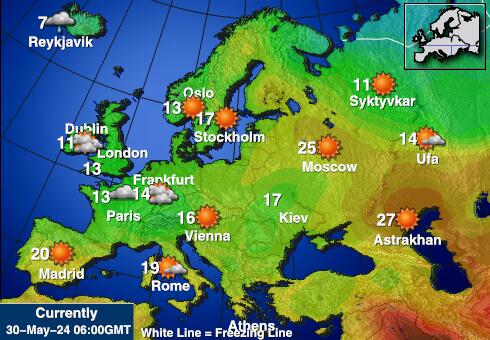 Μολδαβία Θερμοκρασία Καιρός χάρτη 