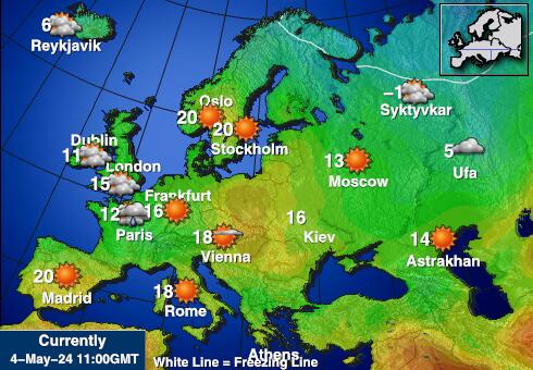 مولدوفا خريطة درجة حرارة الطقس 