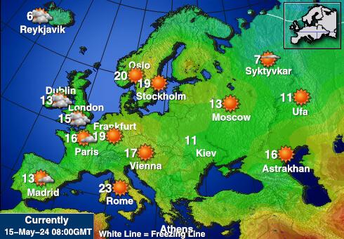 Monako Vremenska prognoza, Temperatura, karta 