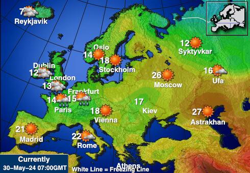 Monaco Temperatura Mapa pogody 