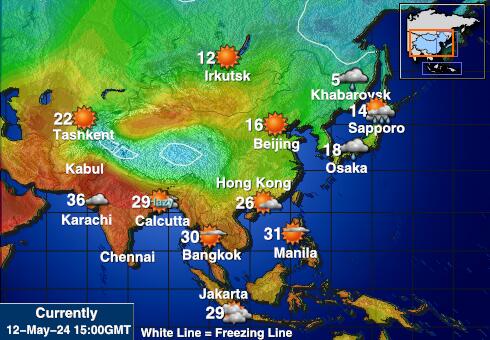 Mongolija Vreme Temperatura Zemljevid 