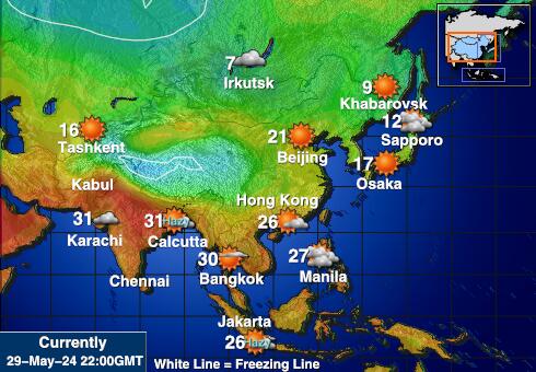 Mongolia Sää lämpötila kartta 
