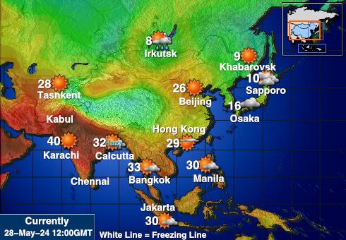 Mông Cổ Bản đồ nhiệt độ thời tiết 
