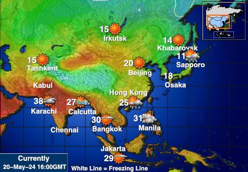 Mongoliet Vejret temperatur kort 