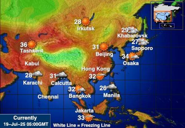 Mongolija Vreme Temperatura Zemljevid
