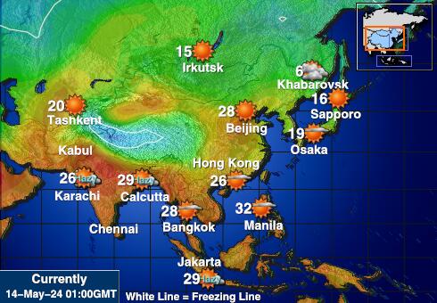 Монголия Карта погоды Температура 