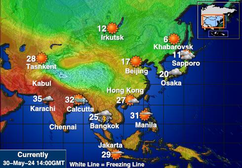 Mongoolia Ilm temperatuur kaart 