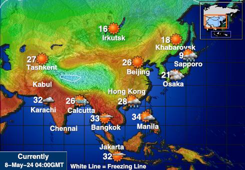 Mongoliet Vädertemperaturkarta 