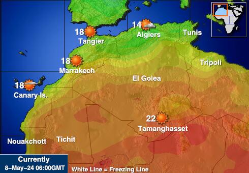 Мароко Температурна карта за времето 