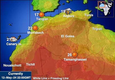 Maroko Mapa teplôt počasia 