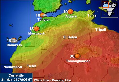 Marocko Vädertemperaturkarta 