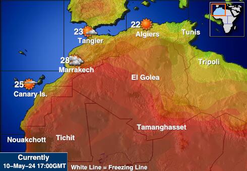 モロッコ 天気温度マップ 